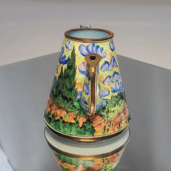 Vintage Kelvin Chen Miniature Teapot Vincent Van Gogh Wheat Field No 608 - Picture 2 of 8